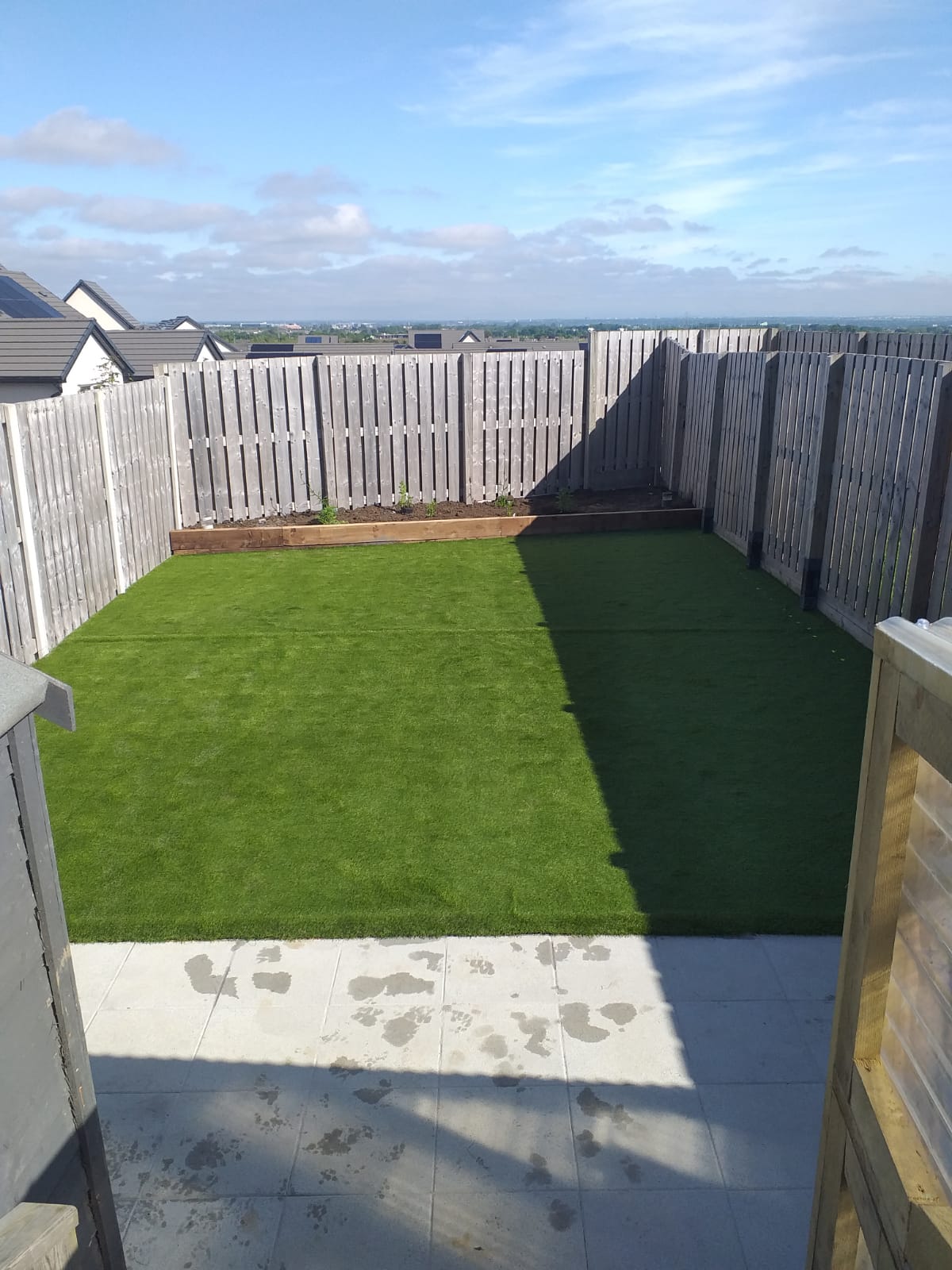 Brand new back garden with lawn maintenance
